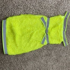 Neon yellow Moschino couture dress